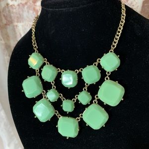 Jade Stone Inspired Bib Necklace